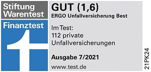 Unfallversicherung der ERGO als Produktvariante "Best" mit "Gut" bewertet.